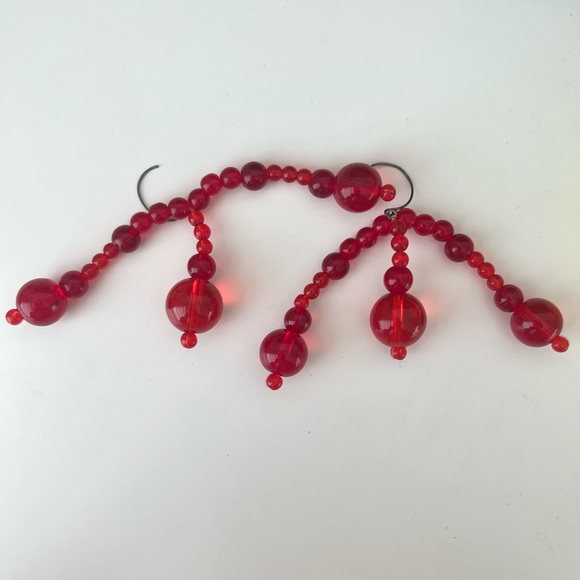 shushu tong style crystal embellished ball red drop earrings - Picture 5 of 6